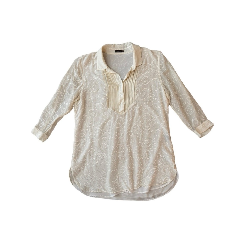 J McLaughlin Womens Silk Top Size Medium Preppy Minimalist